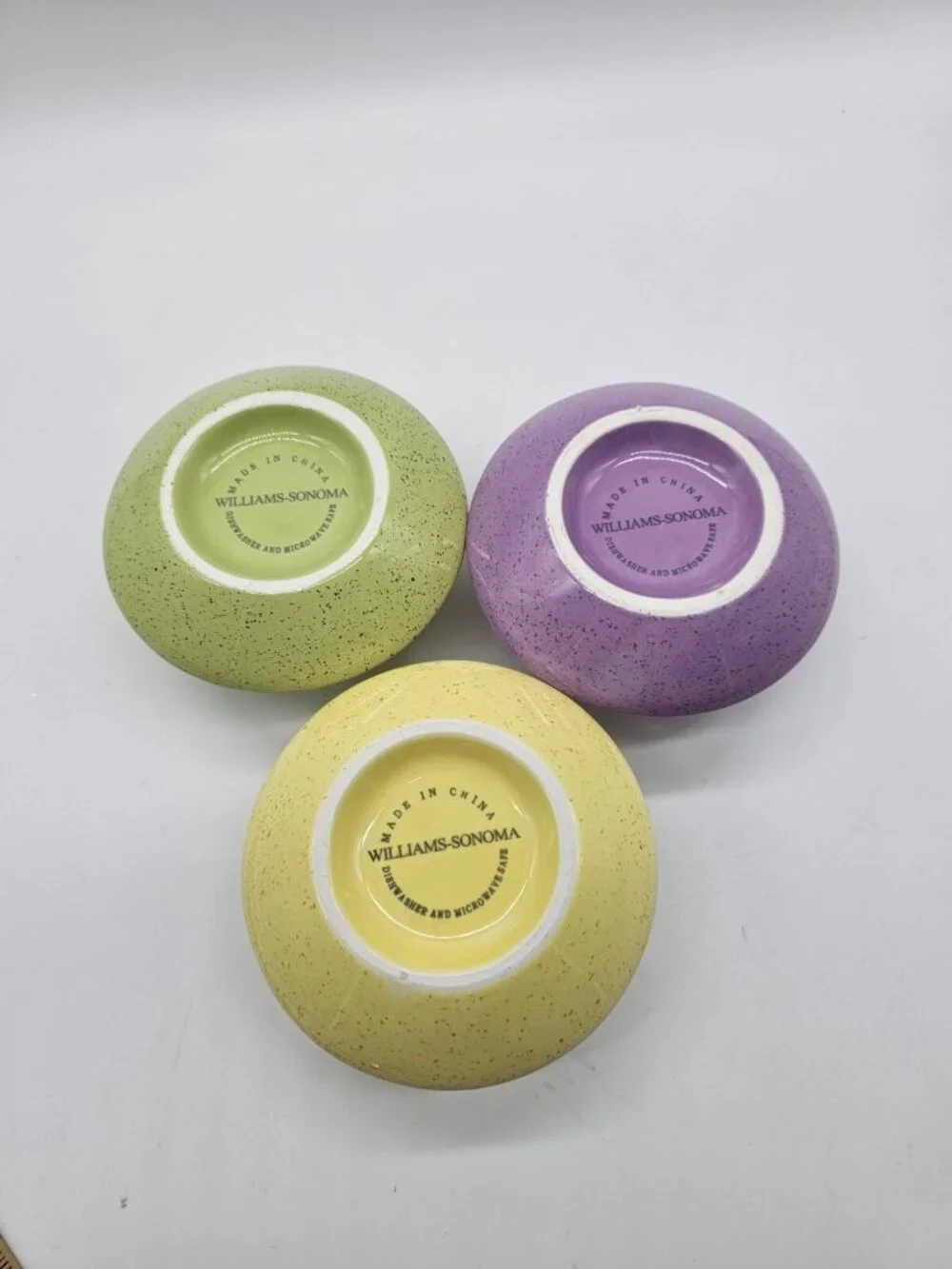 Williams Sonoma Pastel Color Egg Cups Set Of 3 Dishwasher Safe Easter Spring